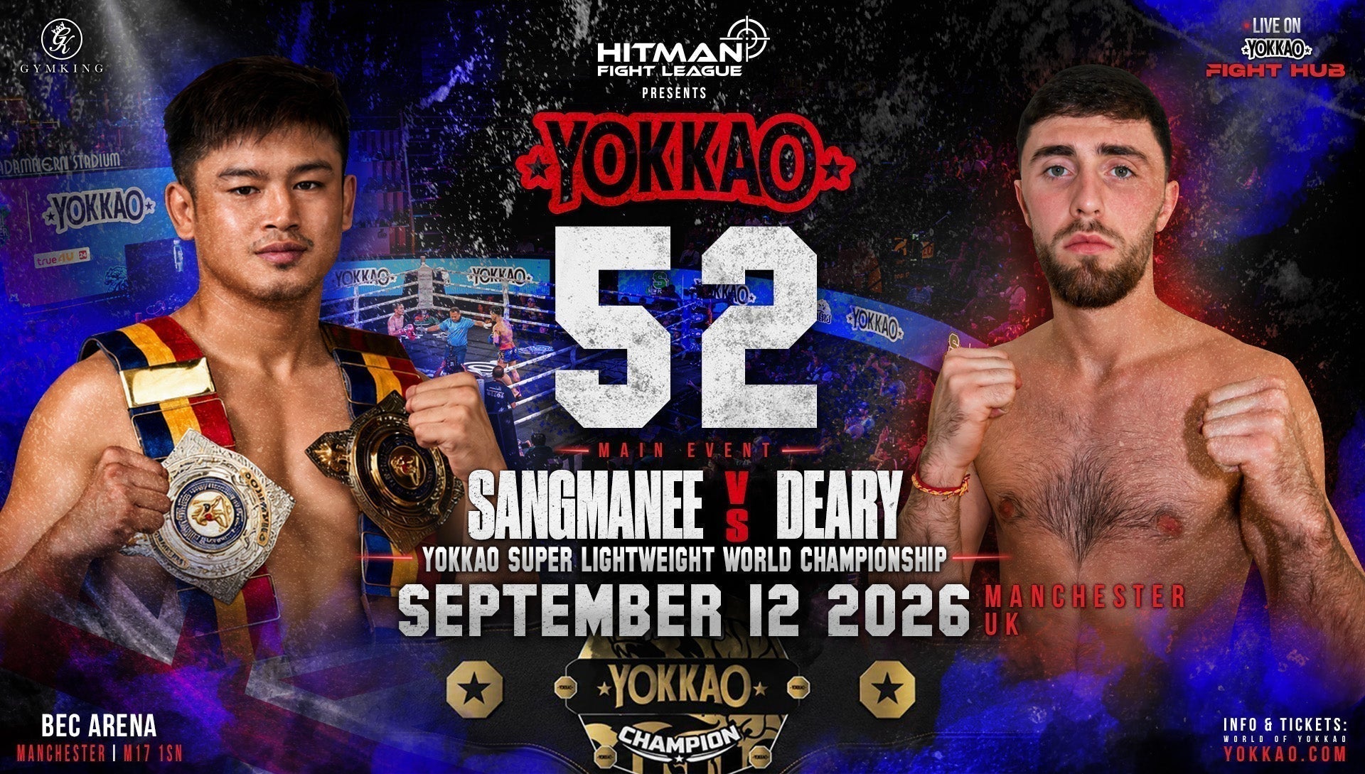 Sangmanee vs Anthony Deary to Headline YOKKAO 52 for Inaugural World Championship