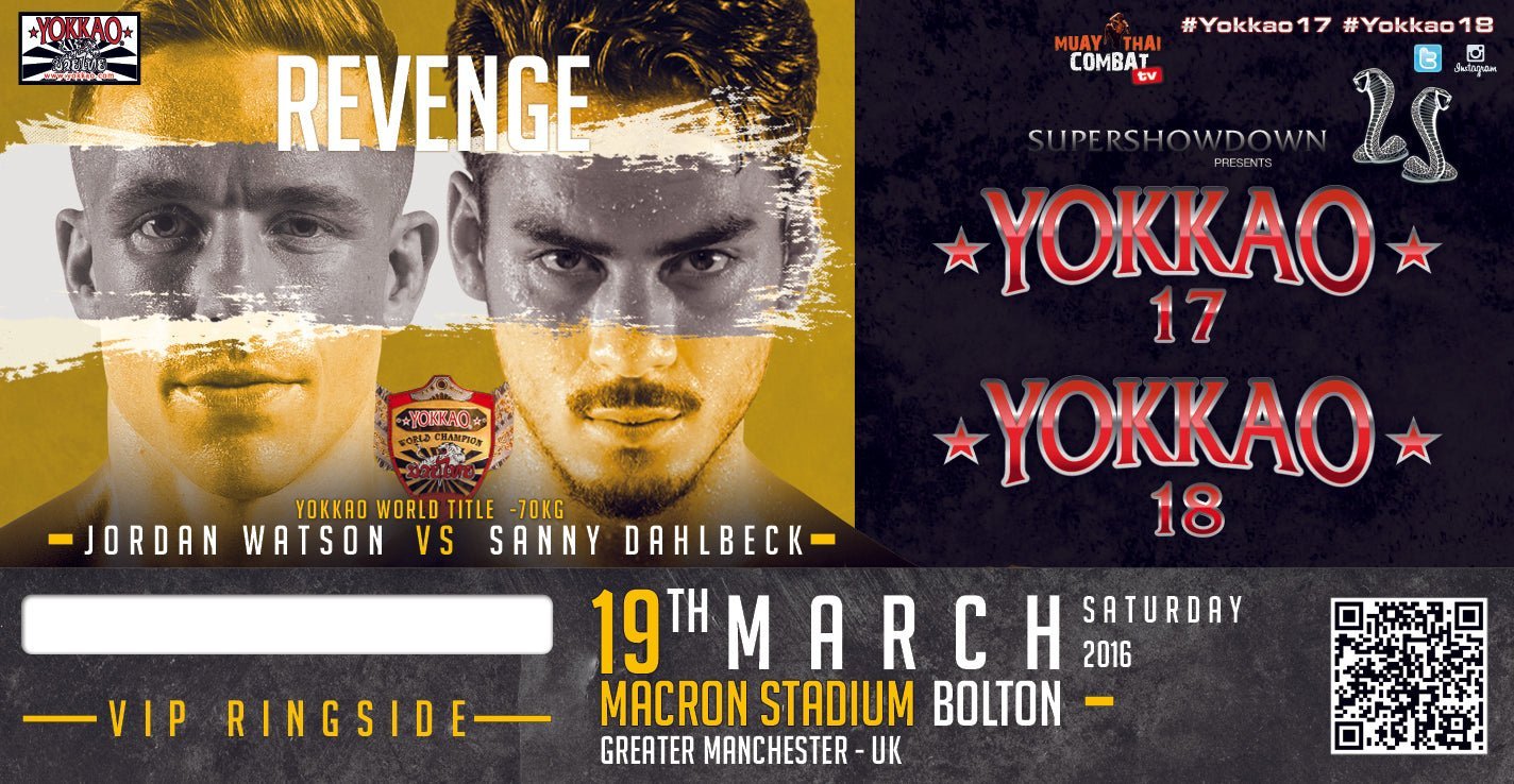 Sanny Dahlbeck to defend the World Title vs Jordan Watson at YOKKAO 18!-YOKKAO