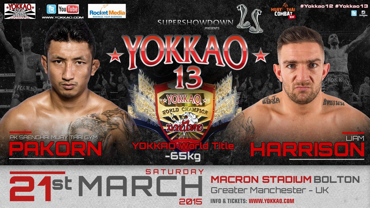 YOKKAO 13: Pakorn vs Liam Harrison for the Yokkao World Title 65kg!-YOKKAO