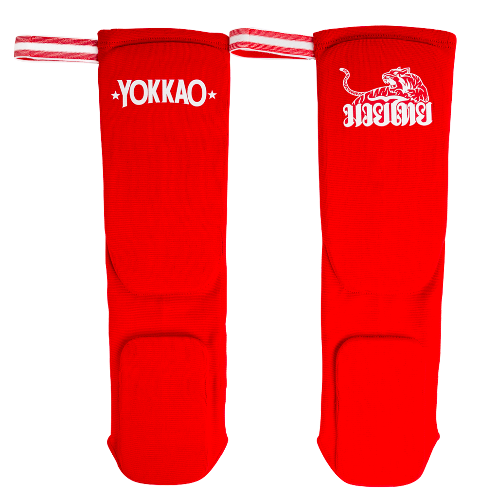 Muay Thai Boxing Shin Guards Red Cotton