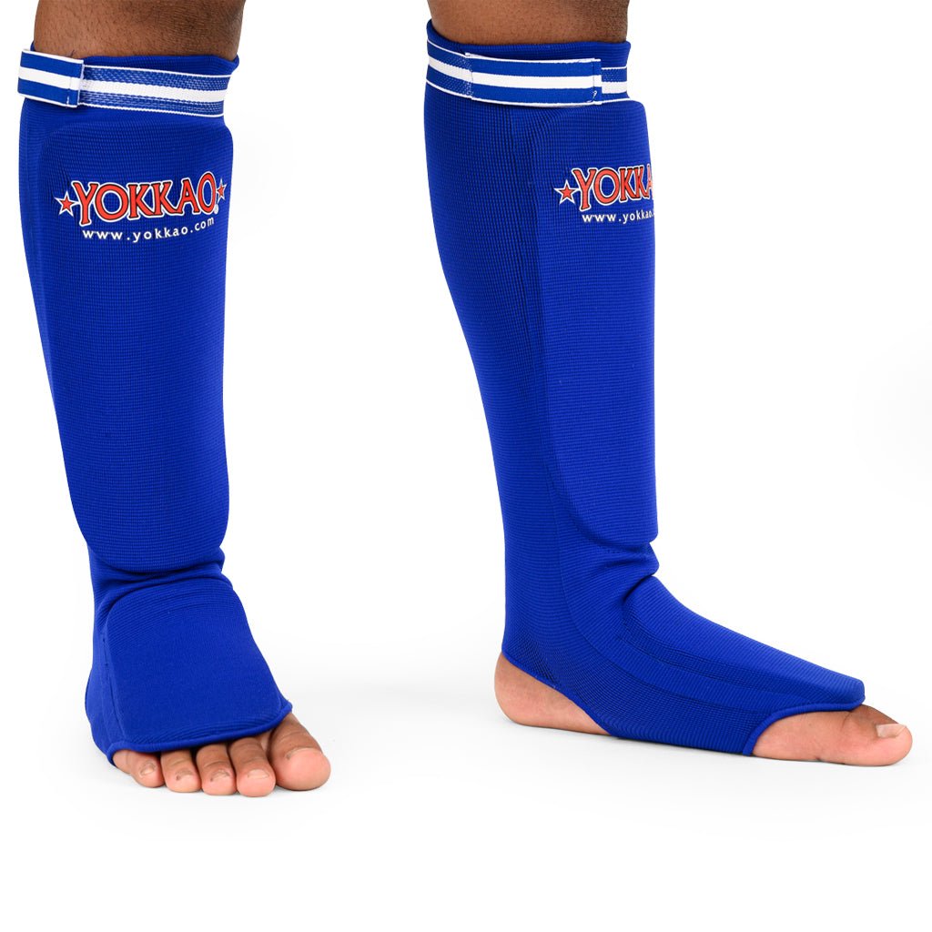 YOKKAO Kids Cotton Shin Guards Blue - YOKKAO
