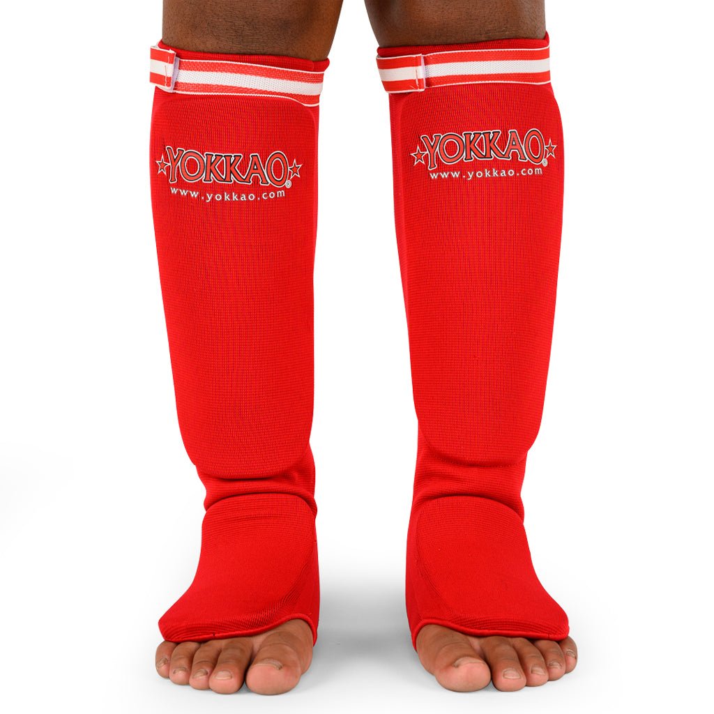 YOKKAO Kids Cotton Shin Guards Red - YOKKAO