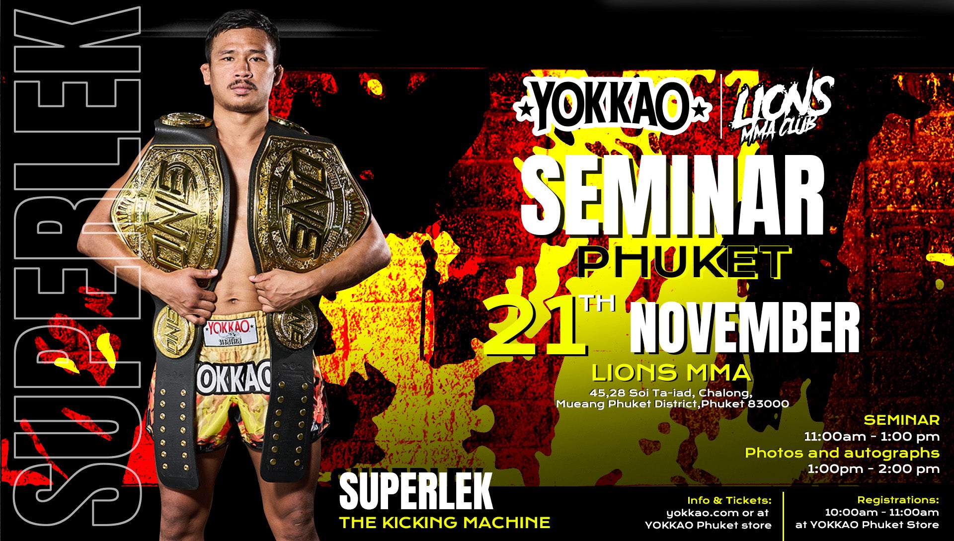 YOKKAO Seminar with Superlek in Phuket: A Special Event at Lions MMA