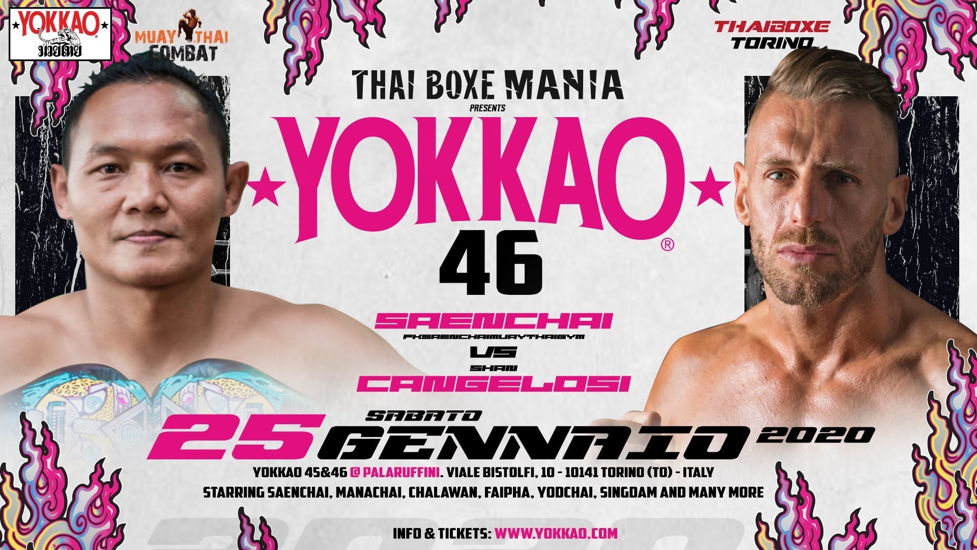 FIRST FIGHT ANNOUNCED: SAENCHAI VS CANGELOSI 2 IN TURIN!-YOKKAO