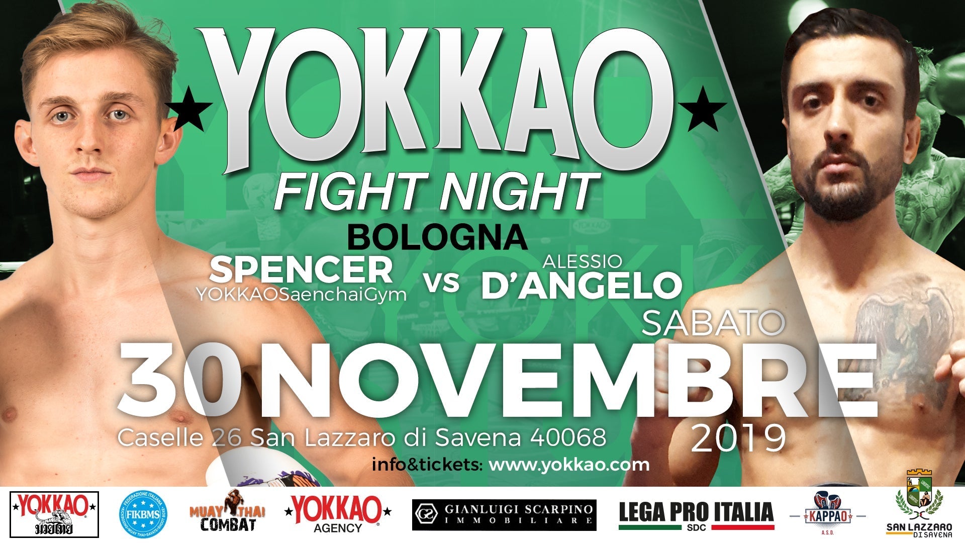 Spencer vs D’Angelo co-headlines YOKKAO Fight Night Bologna-YOKKAO